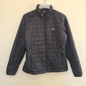 Patagonia Womens M Quilted Nano Puff Jacket Black Full Zip Lightweight Primalot